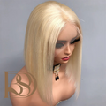 613 Blonde Bob Wig Cosplay Wig 13x4 Lace Frontal Wig Pre Plucked 100% Human Hair Wig Short Bob Wig 200% Density For Women