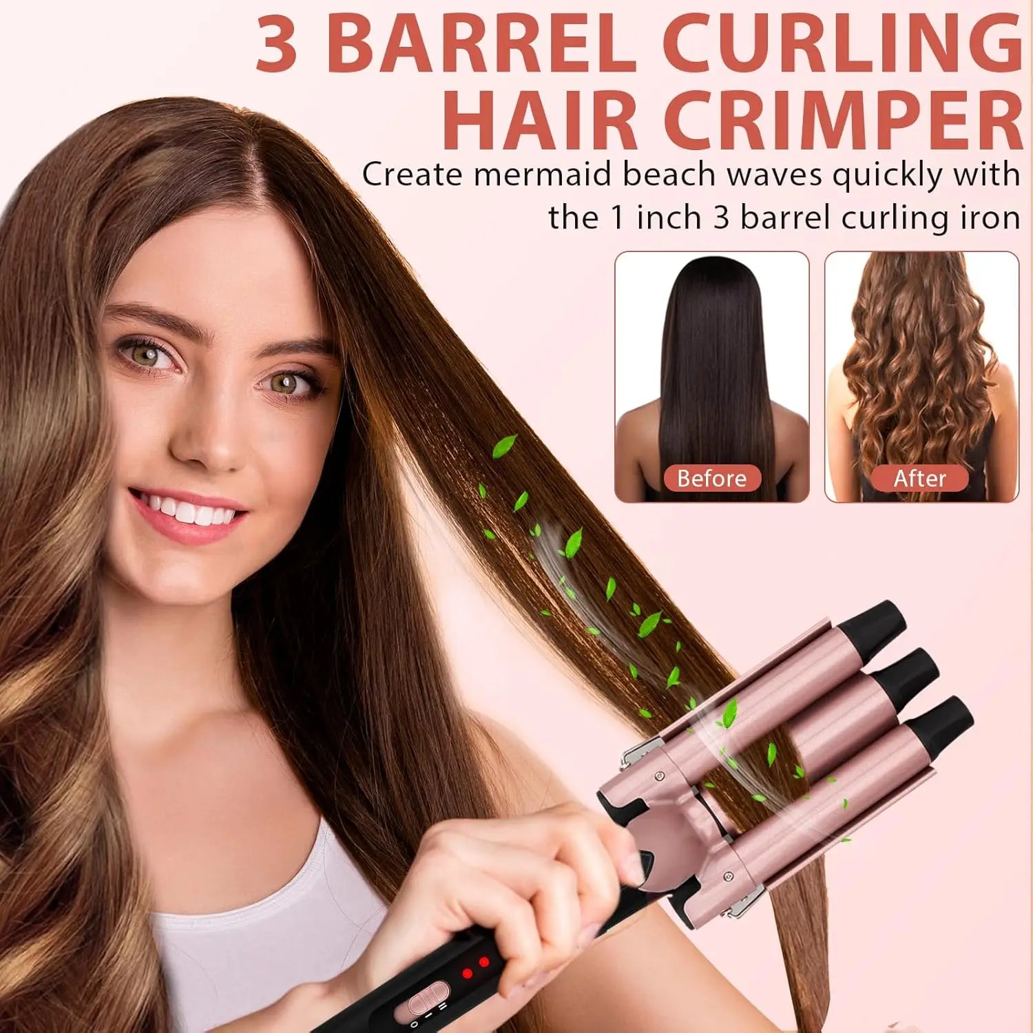 1.5 Inch Thermal Brush for Blowout Look, Heated Round Hair Straightening Curling With 2 Temp Settings